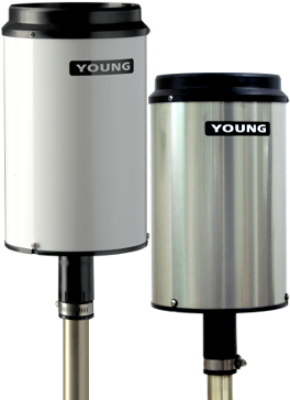 R.M. Young 52202 heated and 52203 unheated tipping bucket rain gauges