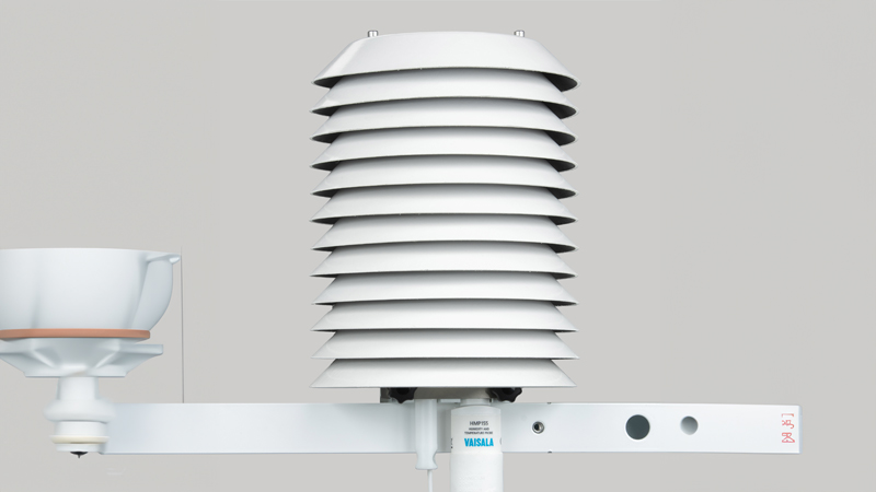 Vaisala HMP155 temperature and humidity probe in a radiation shield