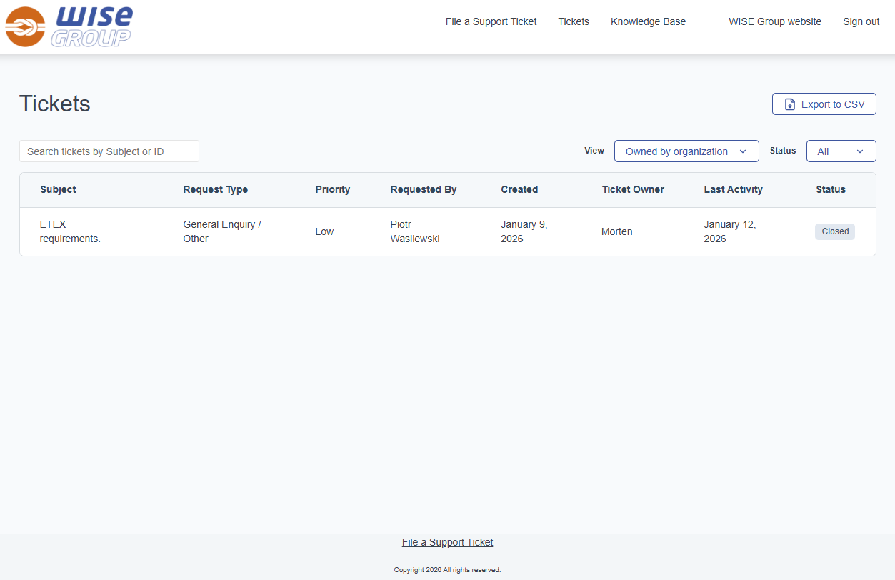 Customer support portal