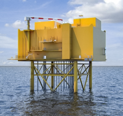 Offshore installation with weather monitoring equipment
